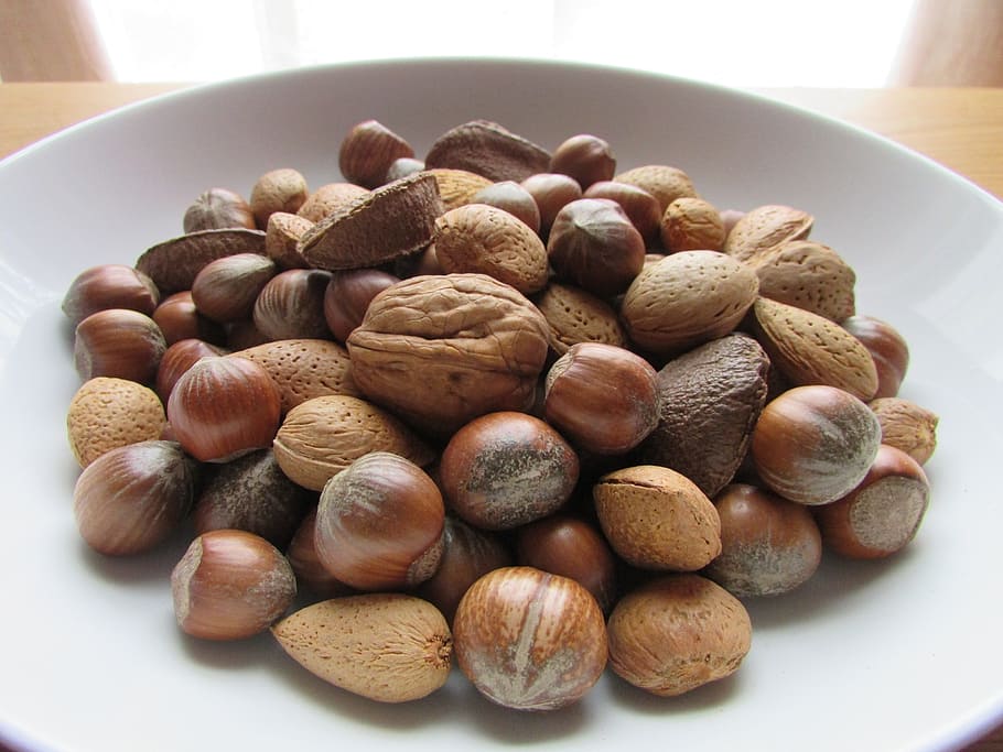 Nuts, Bowl, Christmas, nuts in a bowl, christmas nuts, mixed nuts HD wallpaper