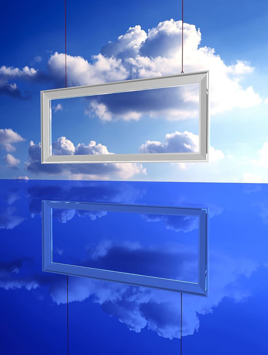 sky, frame, clouds, cold, light, horizon, poster, landscape HD wallpaper