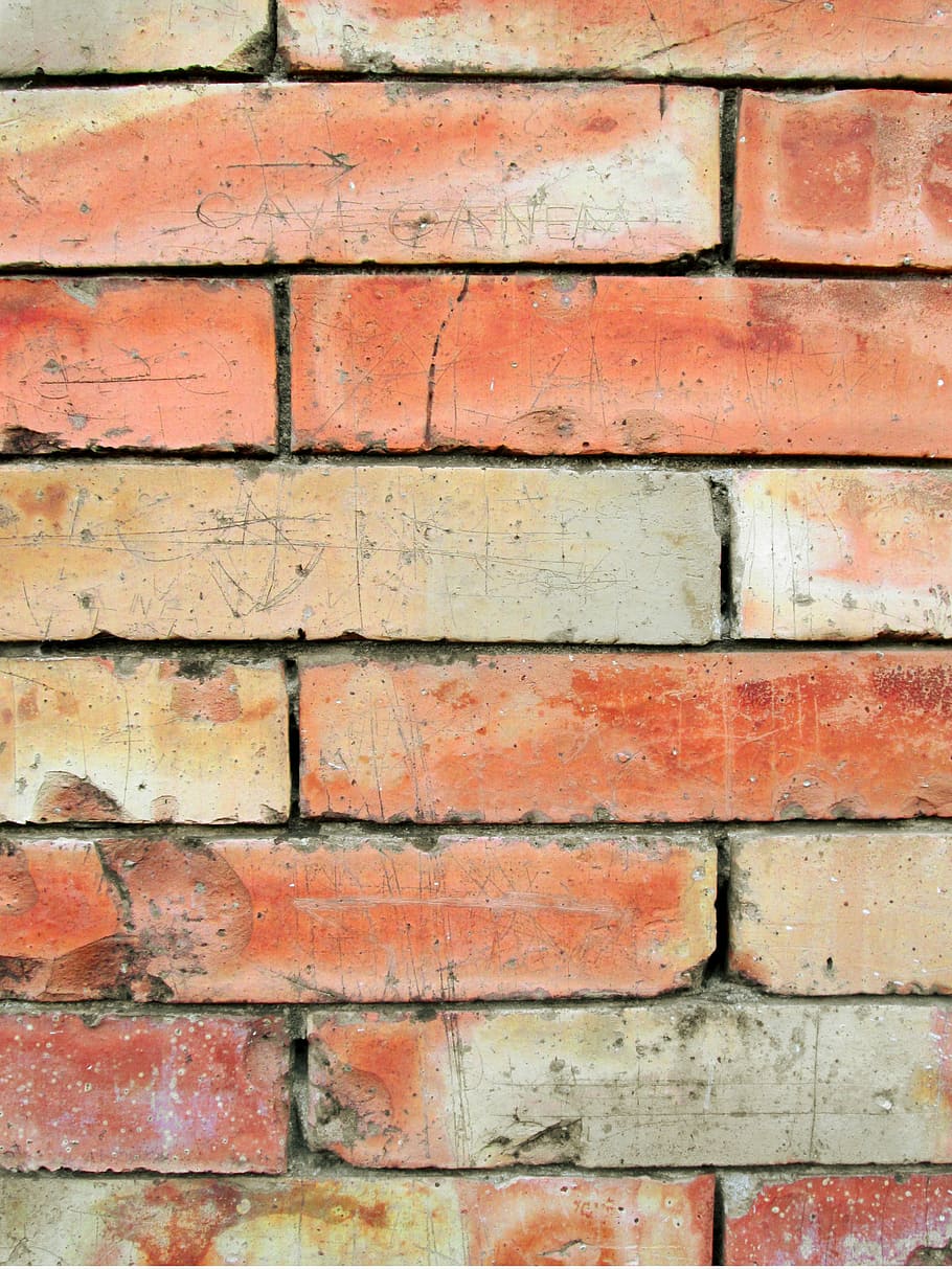 Brick Wall, Background, Texture, Pattern, red, orange, yellow, HD wallpaper