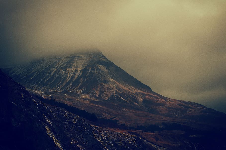 dark, mountain, nature, volcano, landscape, mountain Peak, outdoors HD wallpaper