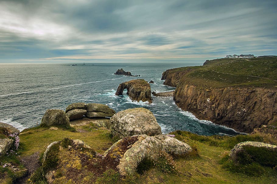 Land'S End, Cornwall, Ocean, Rock, seascape, nature, rock - Object