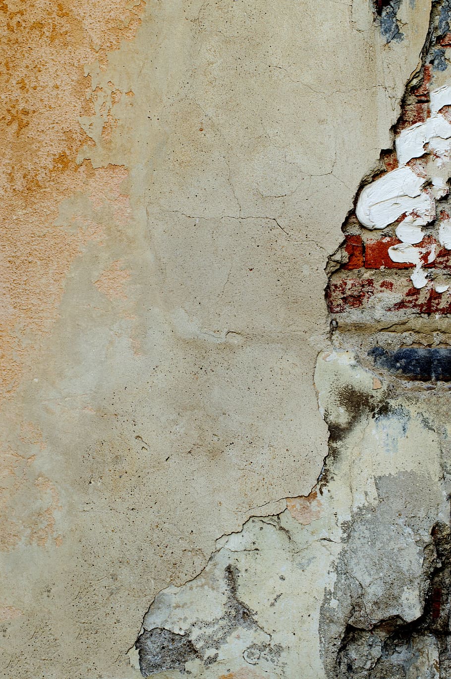 plaster, damaged, bricks, dirty, old, wall, weathered, textured HD wallpaper