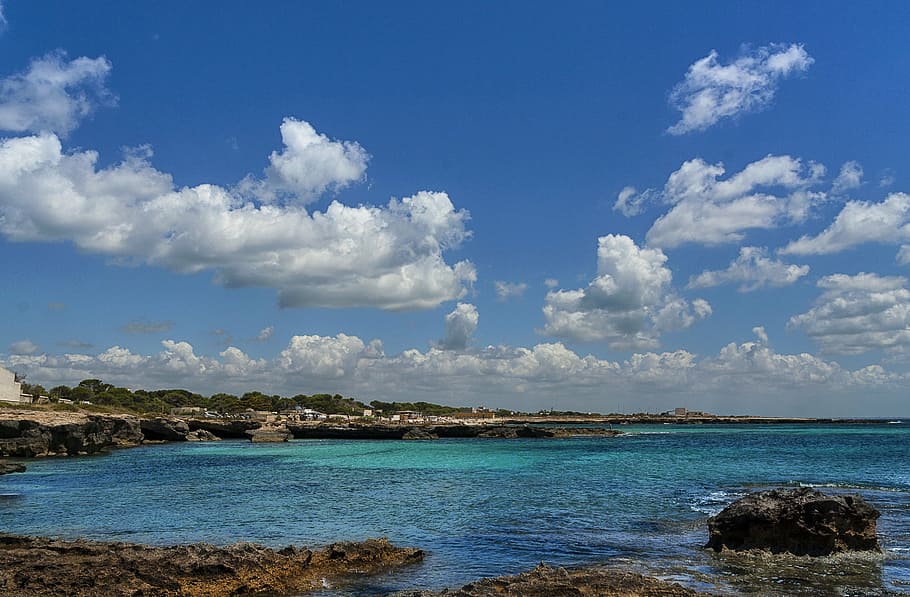 favignana, sicily, sea, beach, coastline, nature, summer, water HD wallpaper