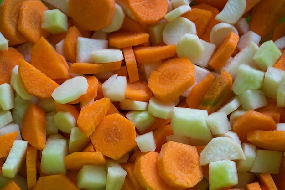 carrots, kohlrabi, cut, vegetables, cook, food and drink, healthy eating, HD wallpaper