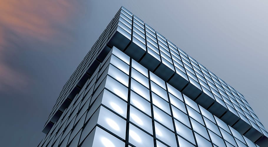 gray building, cube, cubes, architecture, abstract, geometry HD wallpaper