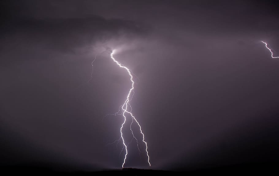lightning, thunder, weather, power in nature, storm, cloud - sky HD wallpaper