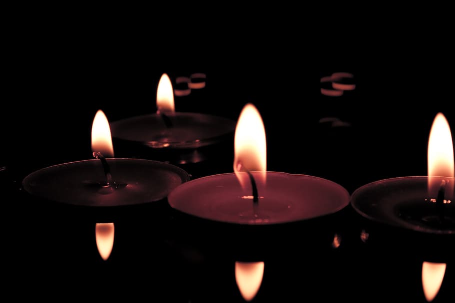 candles, light, flame, candlelight, burn, tea lights, dark HD wallpaper