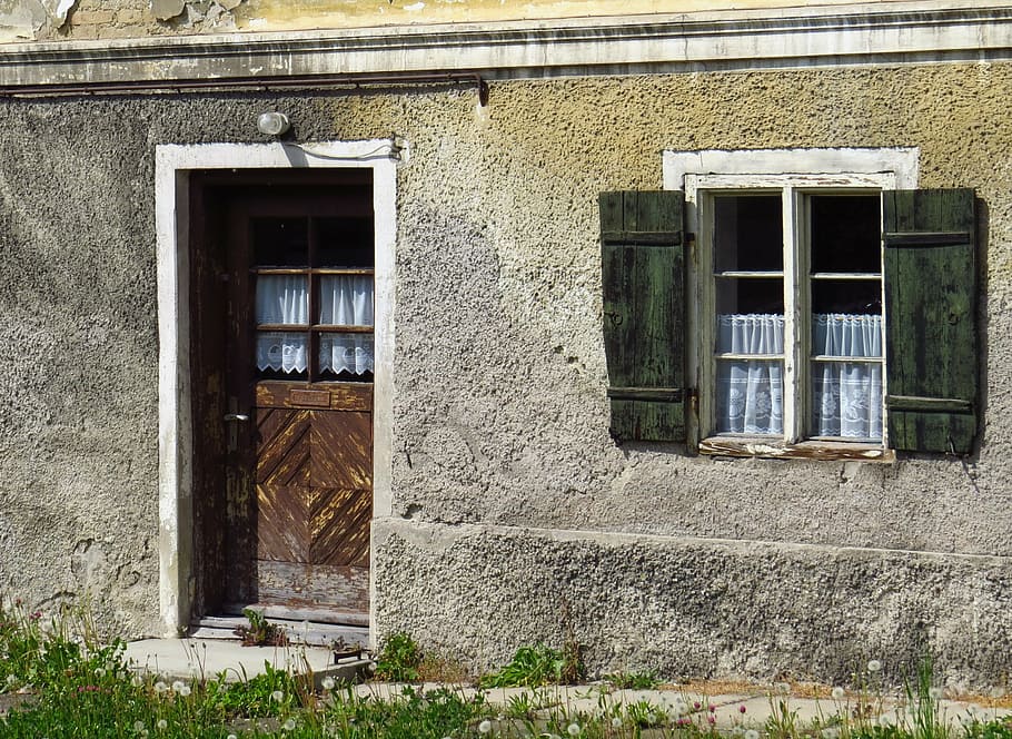 door, window, shutter, home, old, lapsed, nostalgia, vintage HD wallpaper