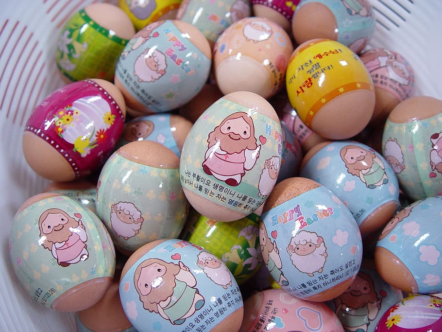 easter, eggs, church, multi colored, holiday, art and craft HD wallpaper