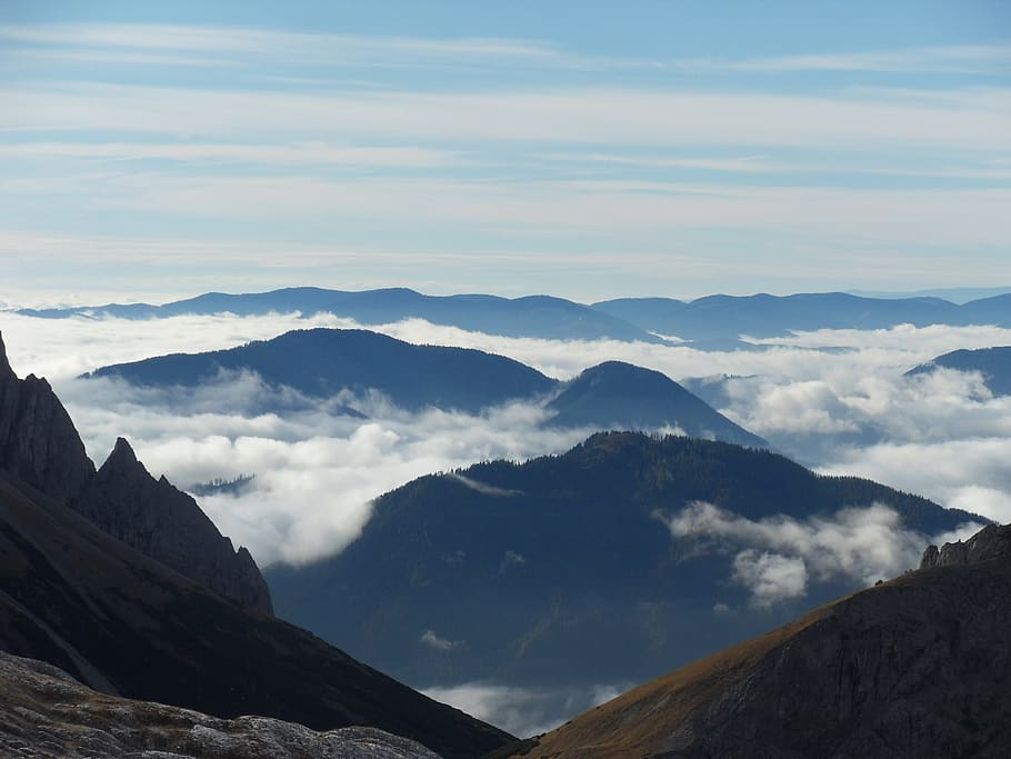 mountains, clouds, mood, alpine scenery, climbing, cross, tatra mountains HD wallpaper