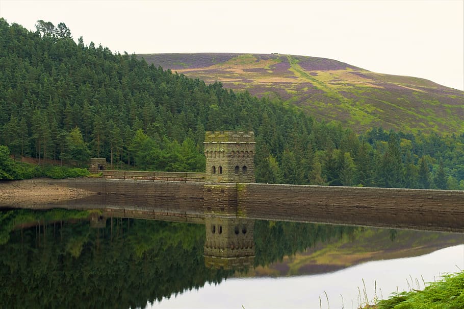 HD wallpaper: peak district, reservoir, howden reservoir, dam, howden ...