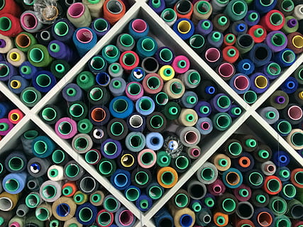 assorted-color thread lot, factory, textile, clothing, sewing HD wallpaper