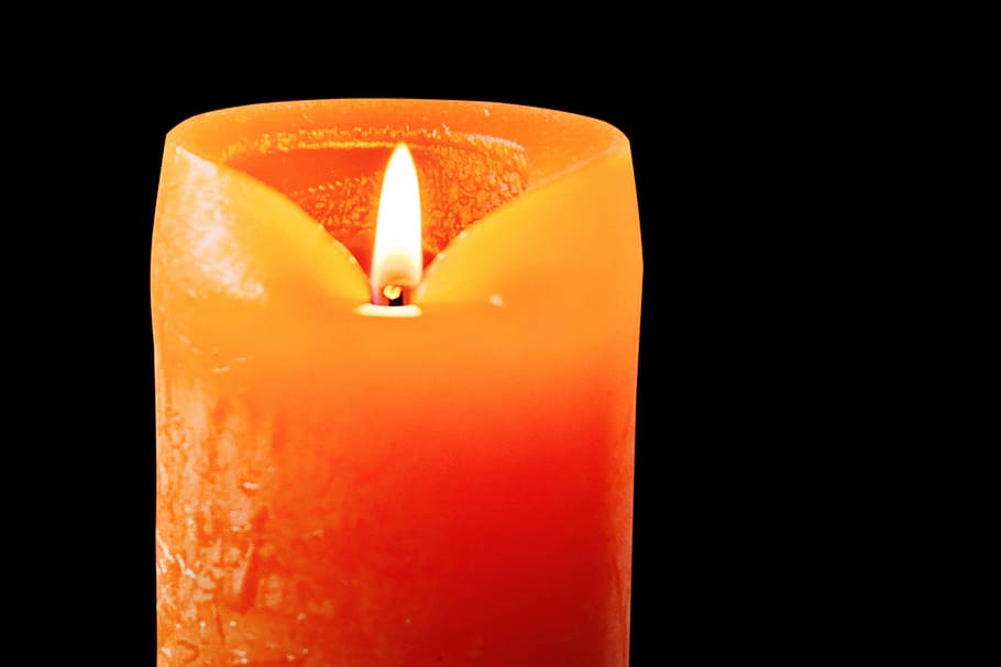 candle, candlelight, flame, burn, burning, fire, black background HD wallpaper