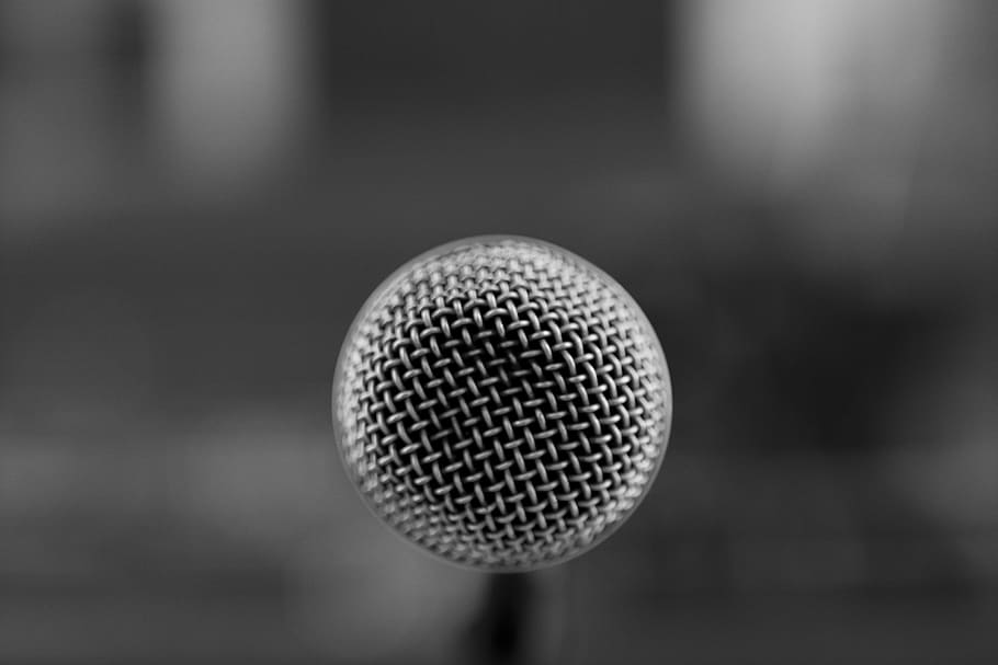grayscale photography of dynamic microphone, india, asia, entertainment