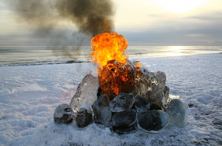 koster, fire, spark, flame, coals, firewood, burns, heat, fever HD wallpaper