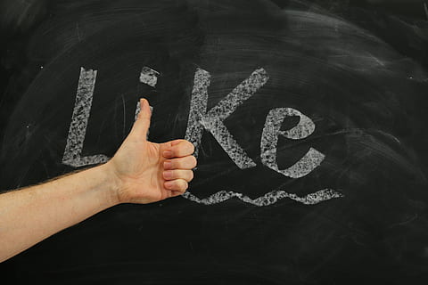 black chalk board, thumb, top, facebook, hand, like, font, social network HD wallpaper