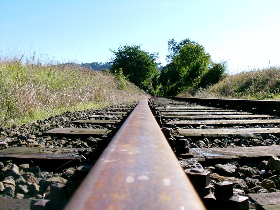 track, train, rail, railroad Track, steel, transportation, iron - Metal HD wallpaper