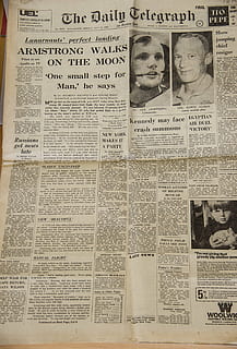 newspaper, historic, first, moon, landing, armstrong, aldrin HD wallpaper