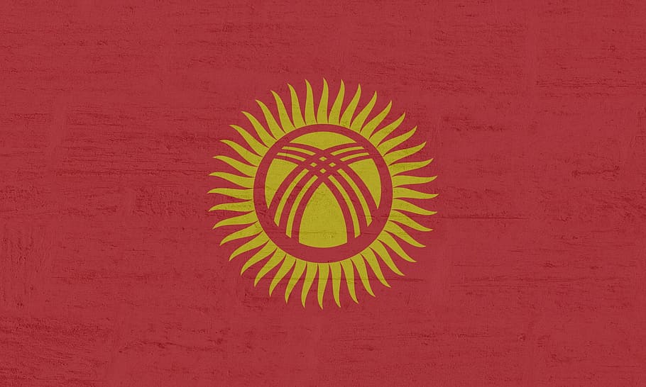 kyrgyzstan, flag, flags, red, no people, wall - building feature HD wallpaper