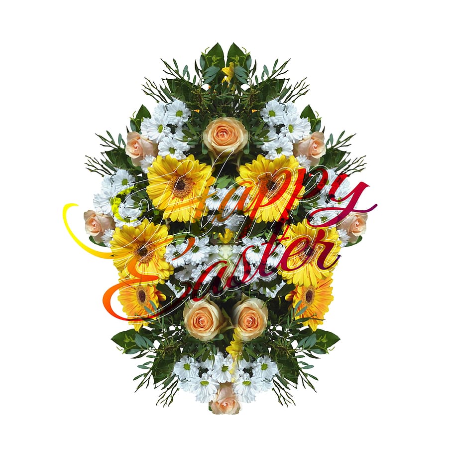 bouquet, easter, egg, easter egg, flowers, spring, colorful HD wallpaper