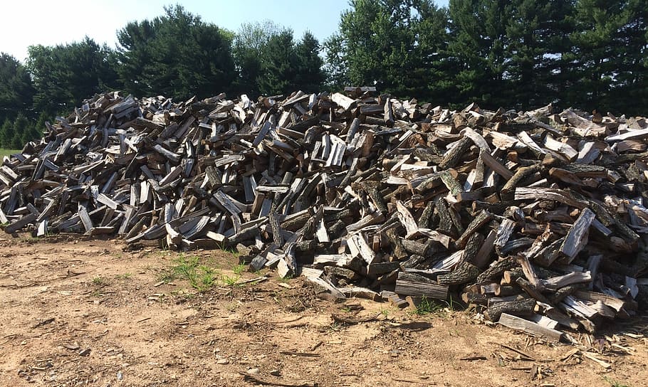 Firewood, Woodpile, Timber, stack, abundance, no people, day, HD wallpaper