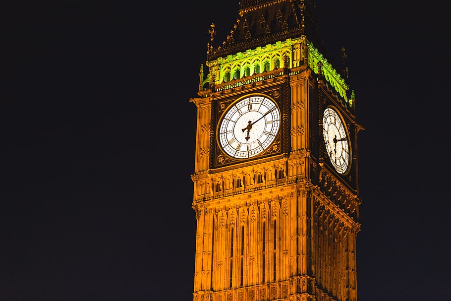 Big Ben at Night, london, travel, london - England, clock, houses Of Parliament - London
