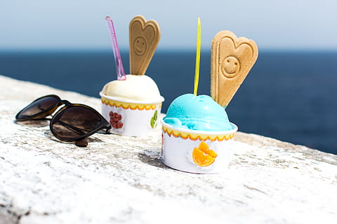 Ice Cream Cone Seaside Summer, food, beach, vacations, blue, no People HD wallpaper
