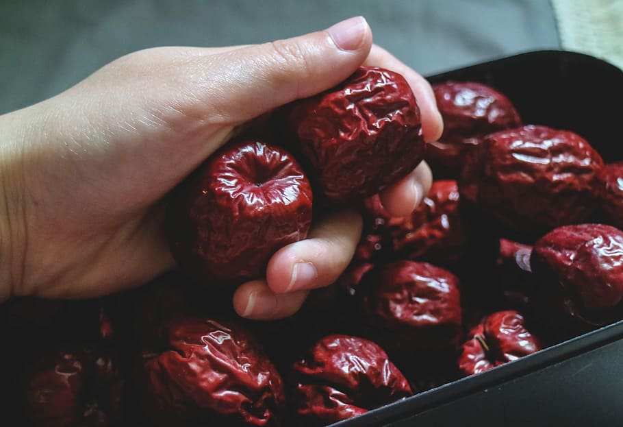 Dried Red Jujube, close up, hands, food, fruit, freshness, close-up HD wallpaper