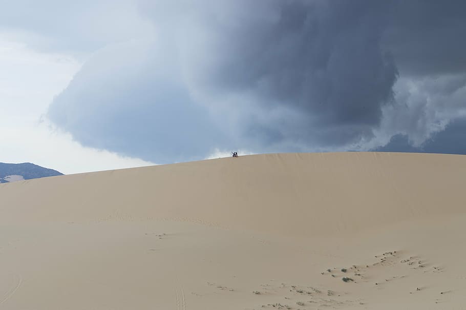 desert, storm, ppt backgrounds, land, cloud - sky, sand, landscape, HD wallpaper
