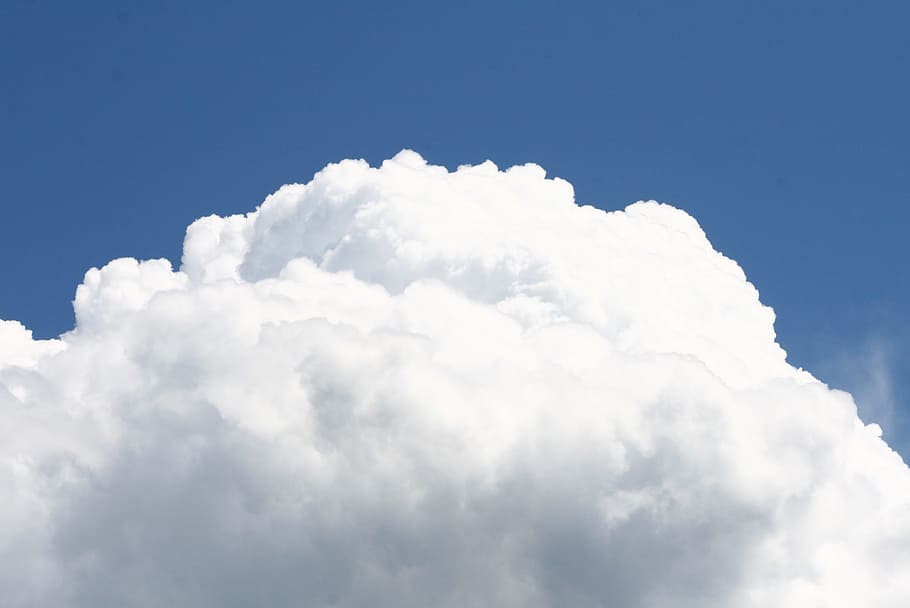 cloud, sky, blue sky, summer, cloud - sky, cloudscape, white color HD wallpaper