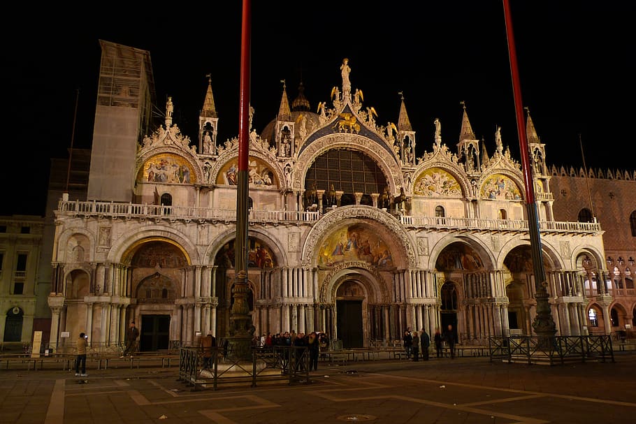 venice, basilica, pediment, eardrum, domes, st-marc, italy HD wallpaper