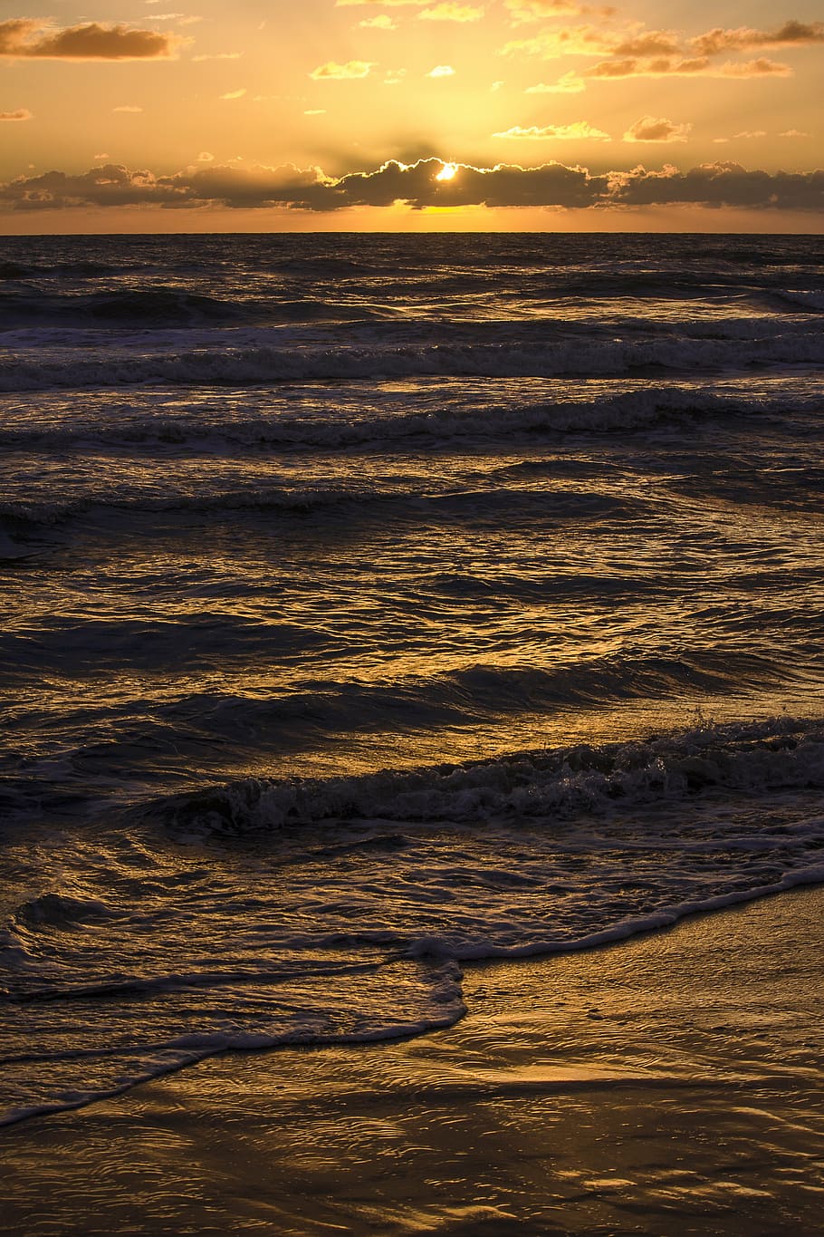 sunset, sea, sky, horizon, nature, beauty in nature, scenics HD wallpaper