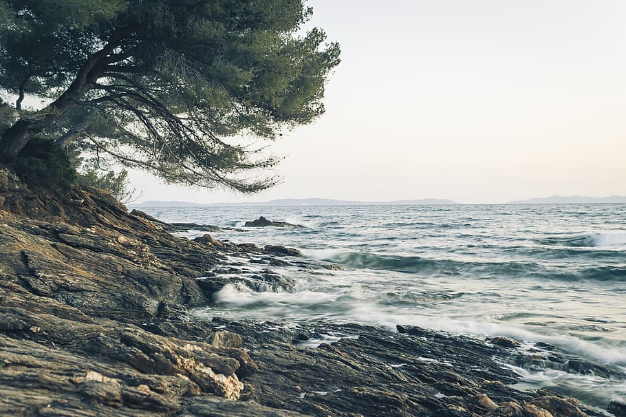 Beach, Wave, Sea, Water, Summer, Coast, beach water, sand, rock HD wallpaper