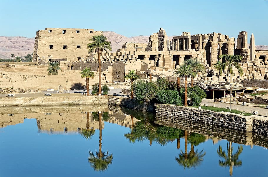 egypt, luxor, karnak temple, architecture, travel, waters, city