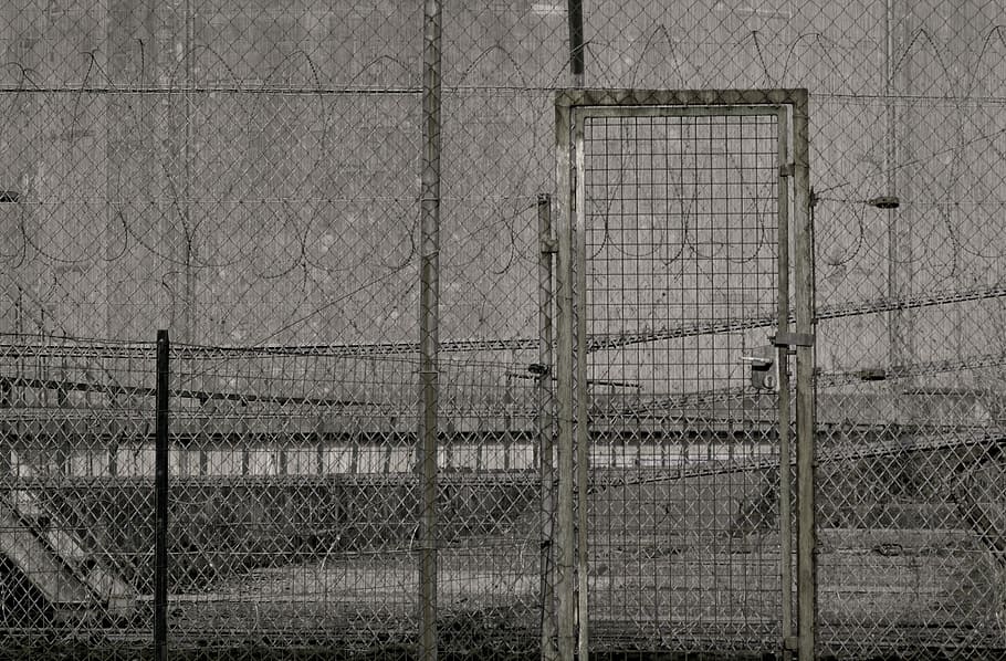 Protected, Protection, Door, barbed, security, prison, safety HD wallpaper