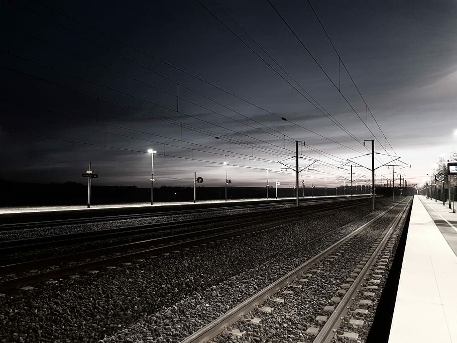 Highway to … another great day, wide angle photo of train railway HD wallpaper