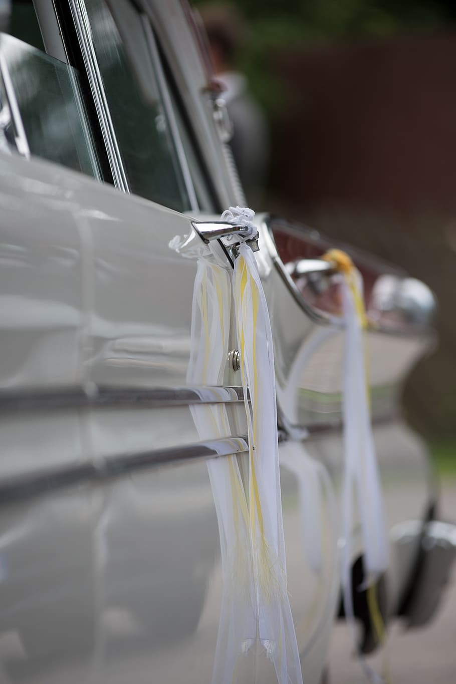 car, wedding, white, no people, day, selective focus, mode of transportation HD wallpaper