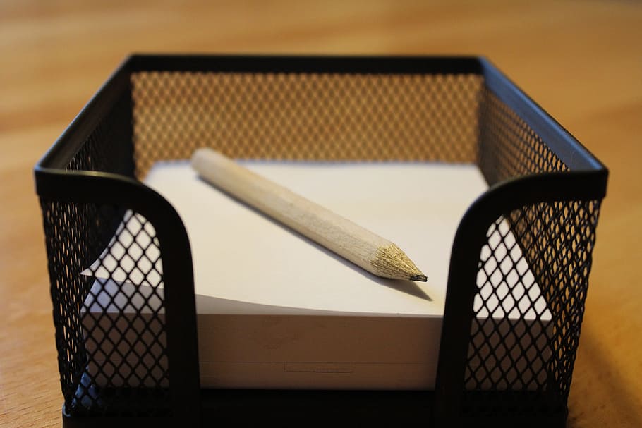 Note, Pencil, zettelbox, memo, notes, leave, list, office, stationery HD wallpaper