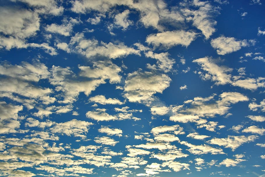 clouds, blue, sky, clouds form, white, mood, blue sky, cumulus clouds HD wallpaper