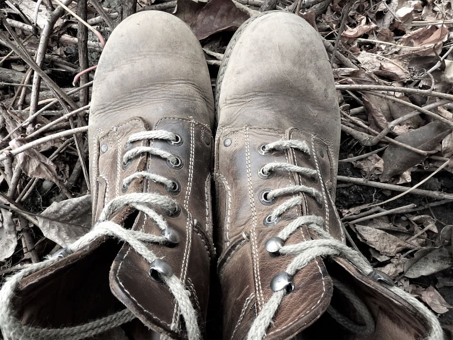 Boots, Shoe, Old, Hiking, Shoes, worn, hiking shoes, fashion HD wallpaper