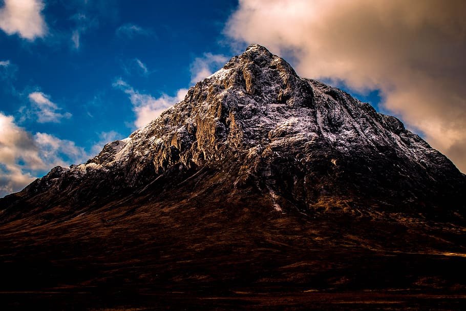 Landscape Photography of Mountain during Daylight, clouds, cold HD wallpaper