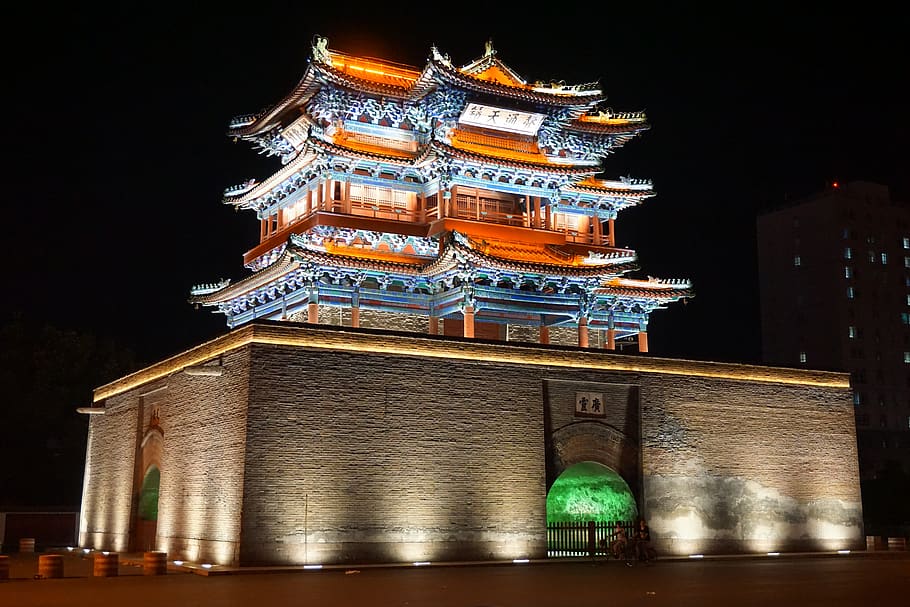 china, building, architecture, historic, night, illuminated HD wallpaper