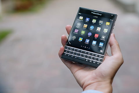person holding black BlackBerry Passport, blackberries, mobile HD wallpaper