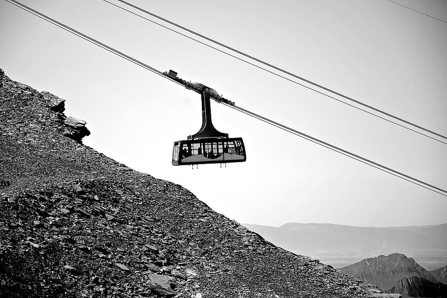 cablecar, cable car, cableway, teleferic, cable railway, aerial passenger line HD wallpaper