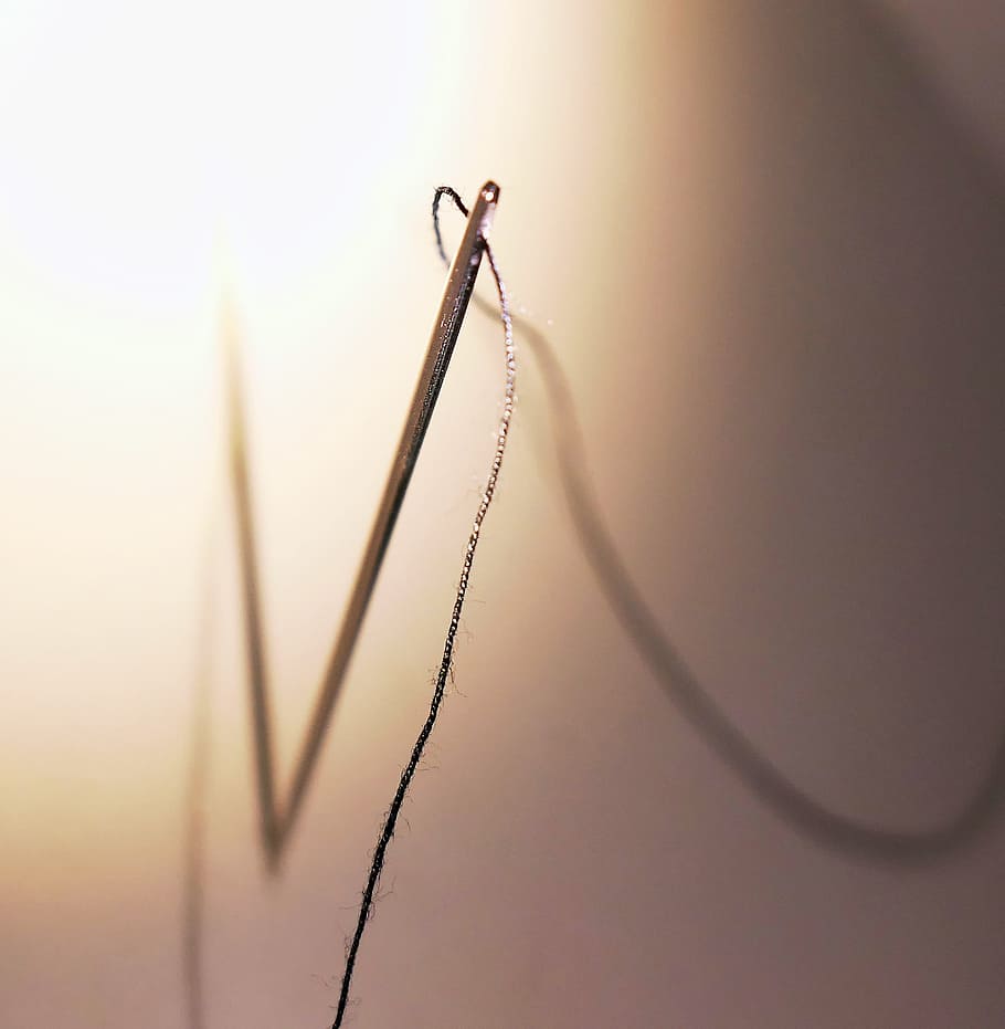 needle, thread, yarn, sew, sewing thread, tailoring, bobbin HD wallpaper