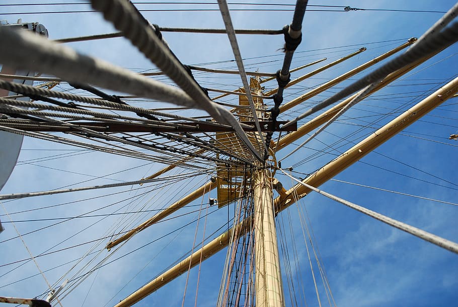 Guys, Sails, Mast, sky, outdoors, blue, day, no people, sailing ship HD wallpaper