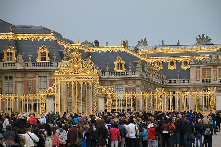 Crowd, Versailles, Human, large group of people, architecture HD wallpaper