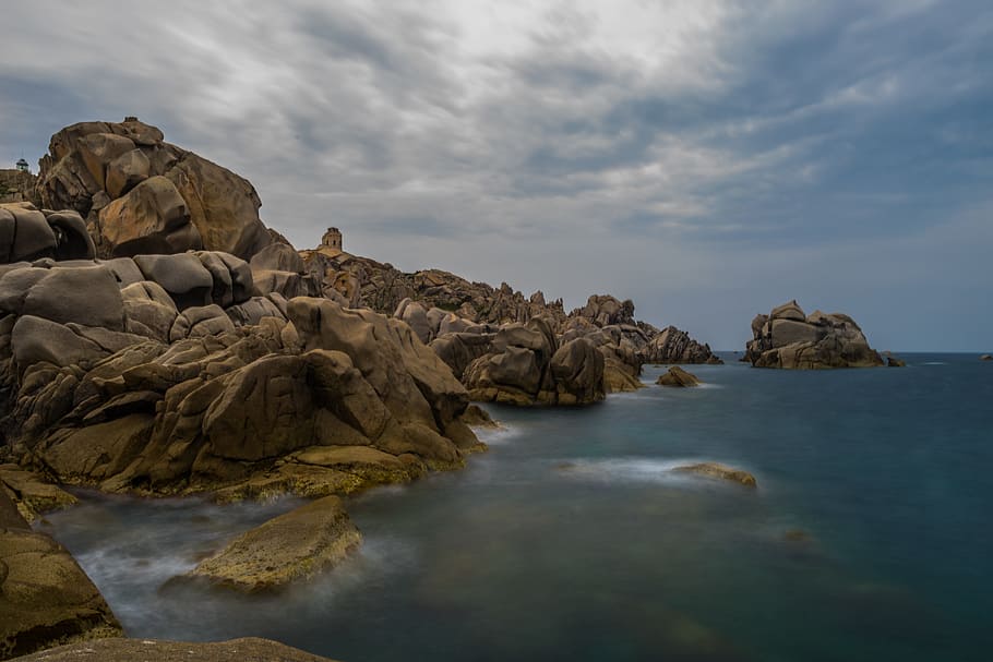 waters, nature, coast, rock, sea, corsica, sardinia, holiday HD wallpaper