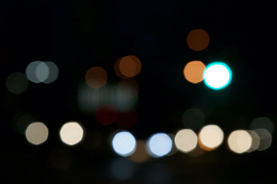 bokeh, background, city lights, abstract, blurred, downtown HD wallpaper