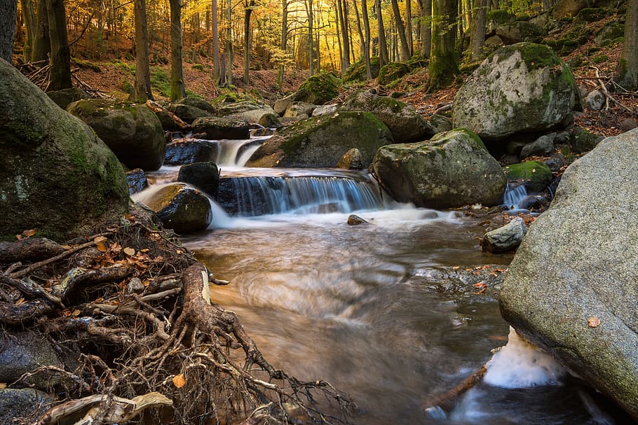running water scenery, river, long exposure, ilse, atmospheric HD wallpaper